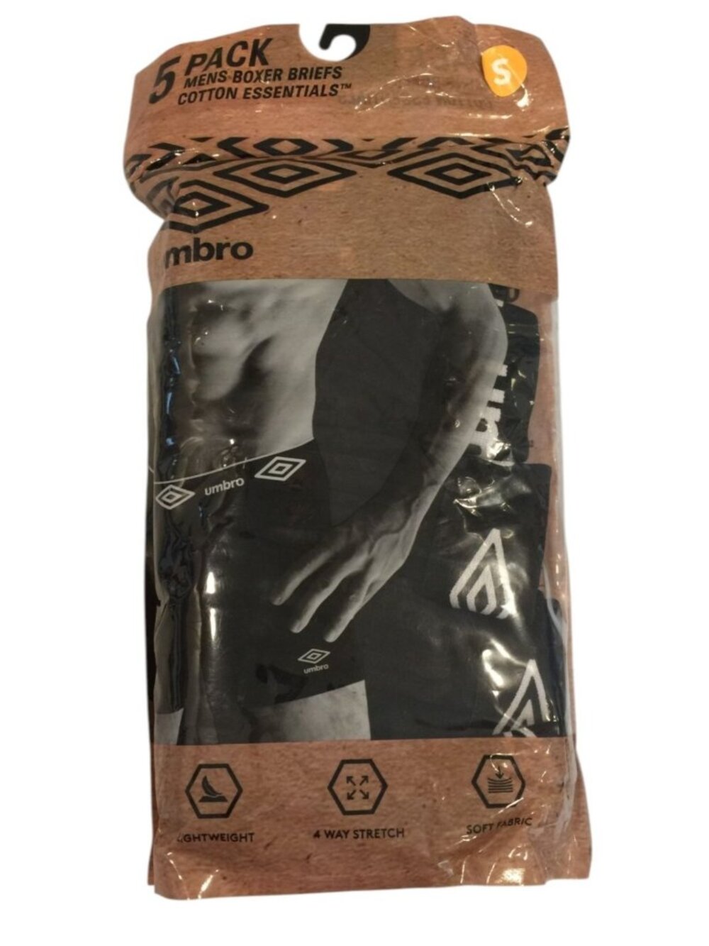 UMBRO Men's S Lightweight Boxer Briefs Cotton Essentials Set of 5
